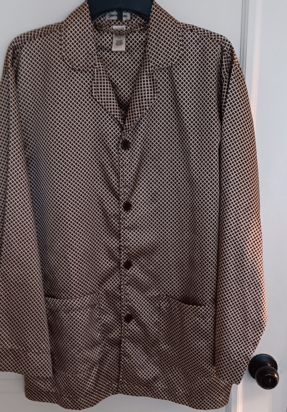 Pierre Cardin Brown and Black Geometric Luxury Pajama Set